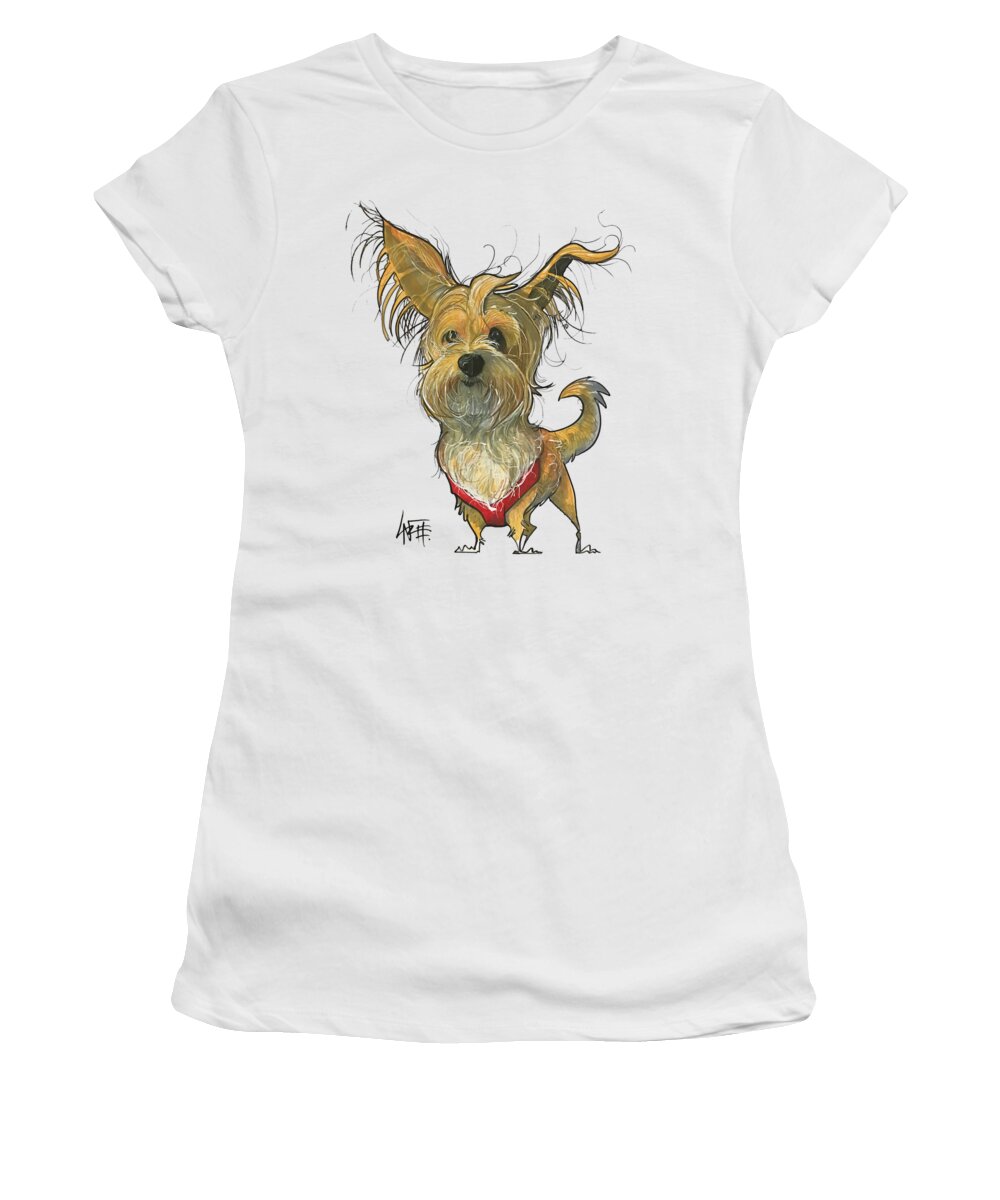 Pet Portrait Women's T-Shirt featuring the drawing Deckard 3099 by Canine Caricatures By John LaFree