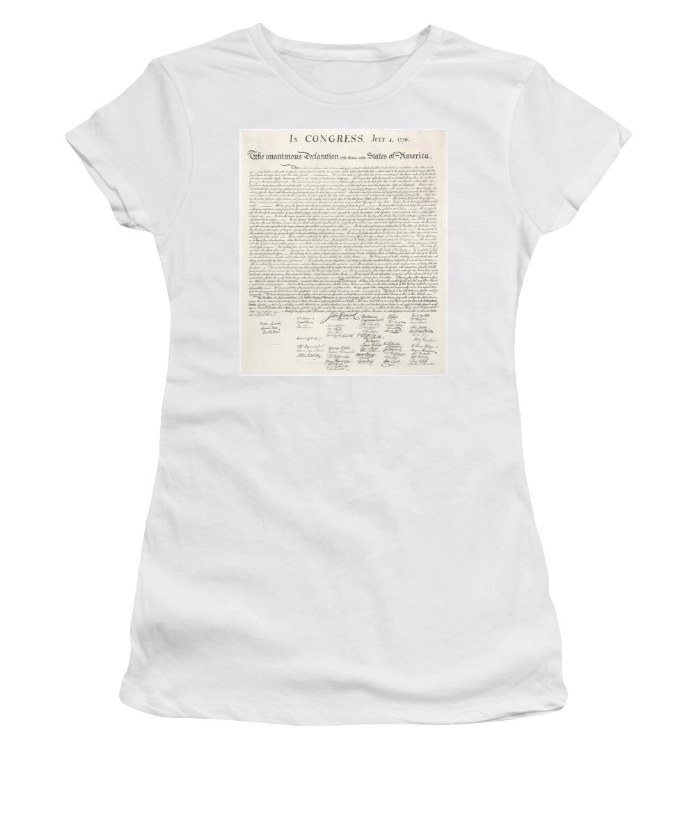 Declaration Women's T-Shirt featuring the photograph Declaration of Independence - Stone Engraving by Pablo Lopez