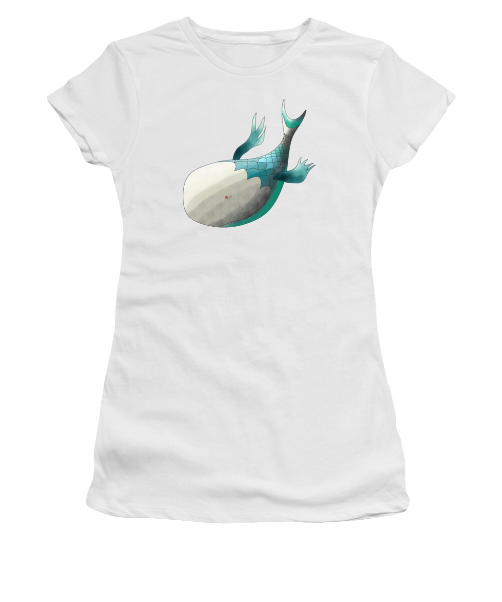 Deep Sea Fish Is A Digital Painting That Is An Artistic Vision Of A Deep-sea Fish. Women's T-Shirt featuring the digital art Deep Sea Fish by Piotr Dulski