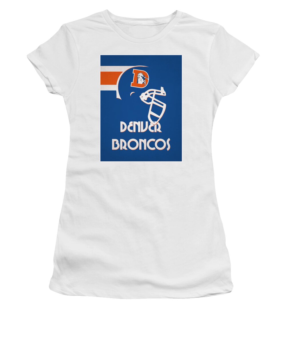 Denver Broncos Team Vintage Art Women's T-Shirt by Joe Hamilton