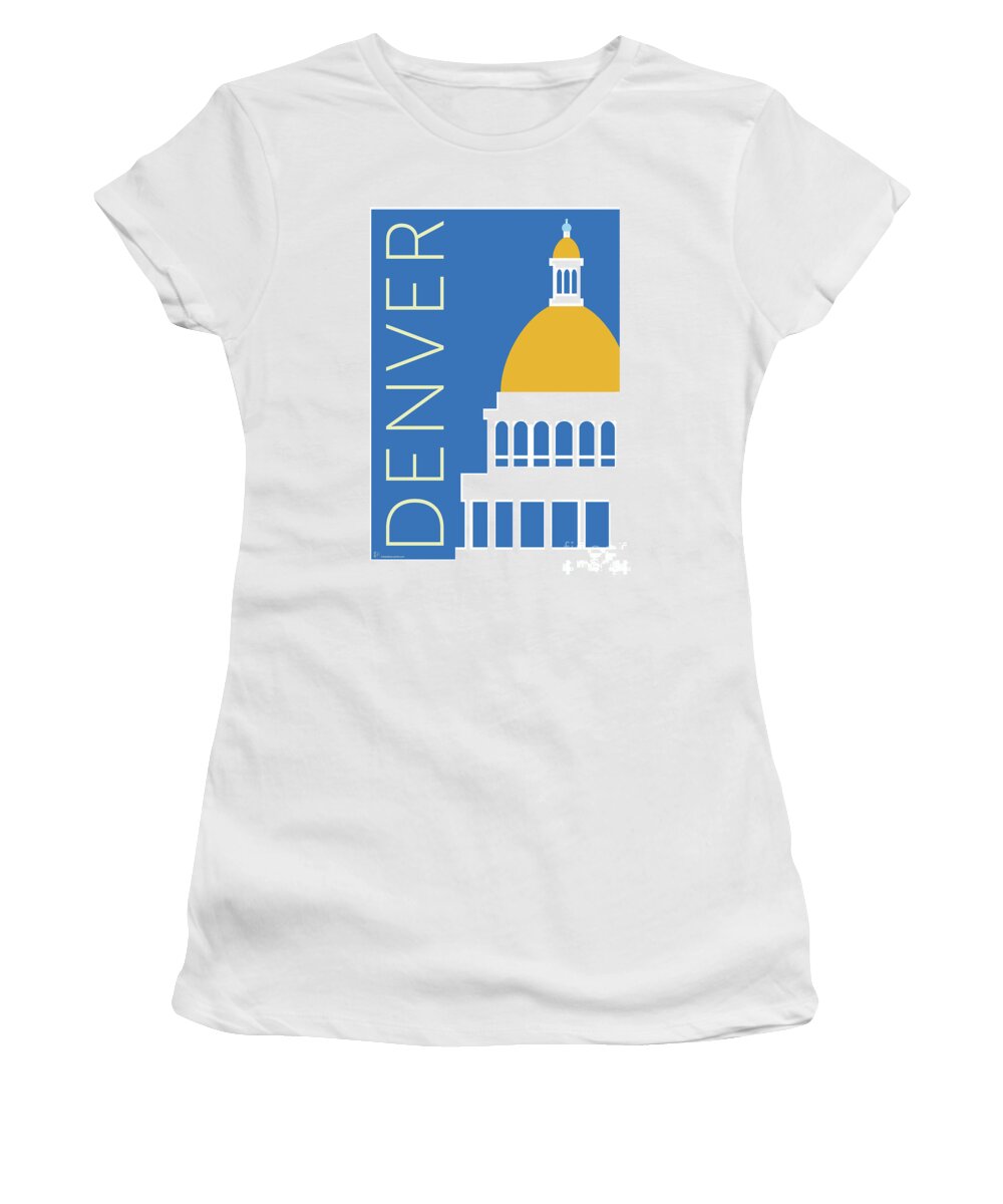 Denver Women's T-Shirt featuring the digital art DENVER Capitol/Blue by Sam Brennan