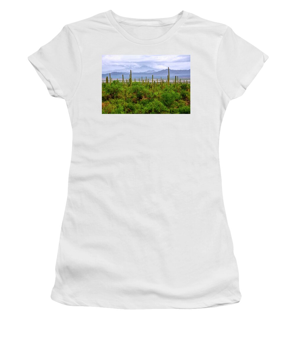 Desert Women's T-Shirt featuring the photograph Desert Green by Barbara Manis