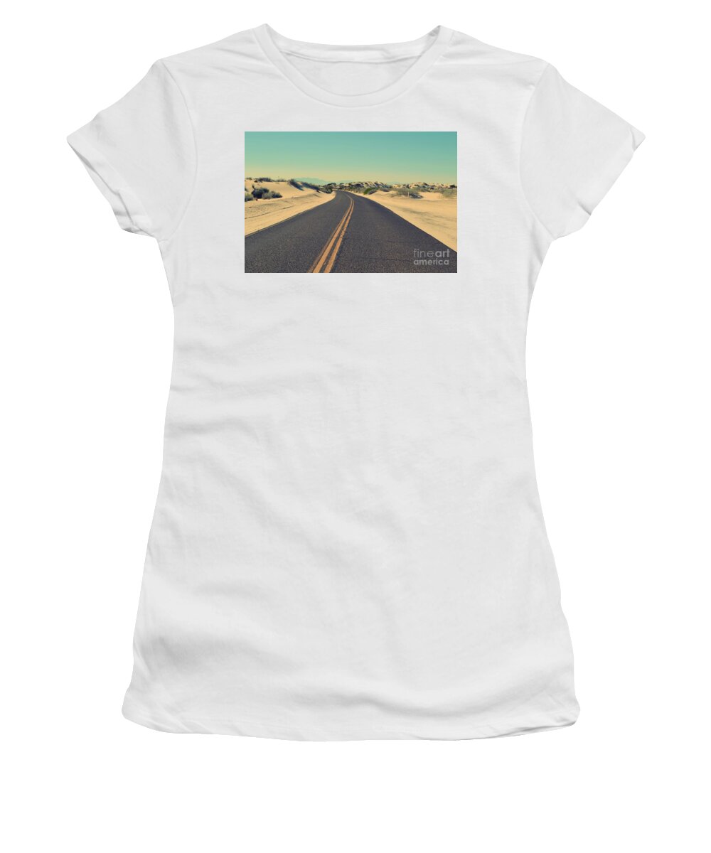 Photography Women's T-Shirt featuring the photograph Desert Road by MGL Meiklejohn Graphics Licensing