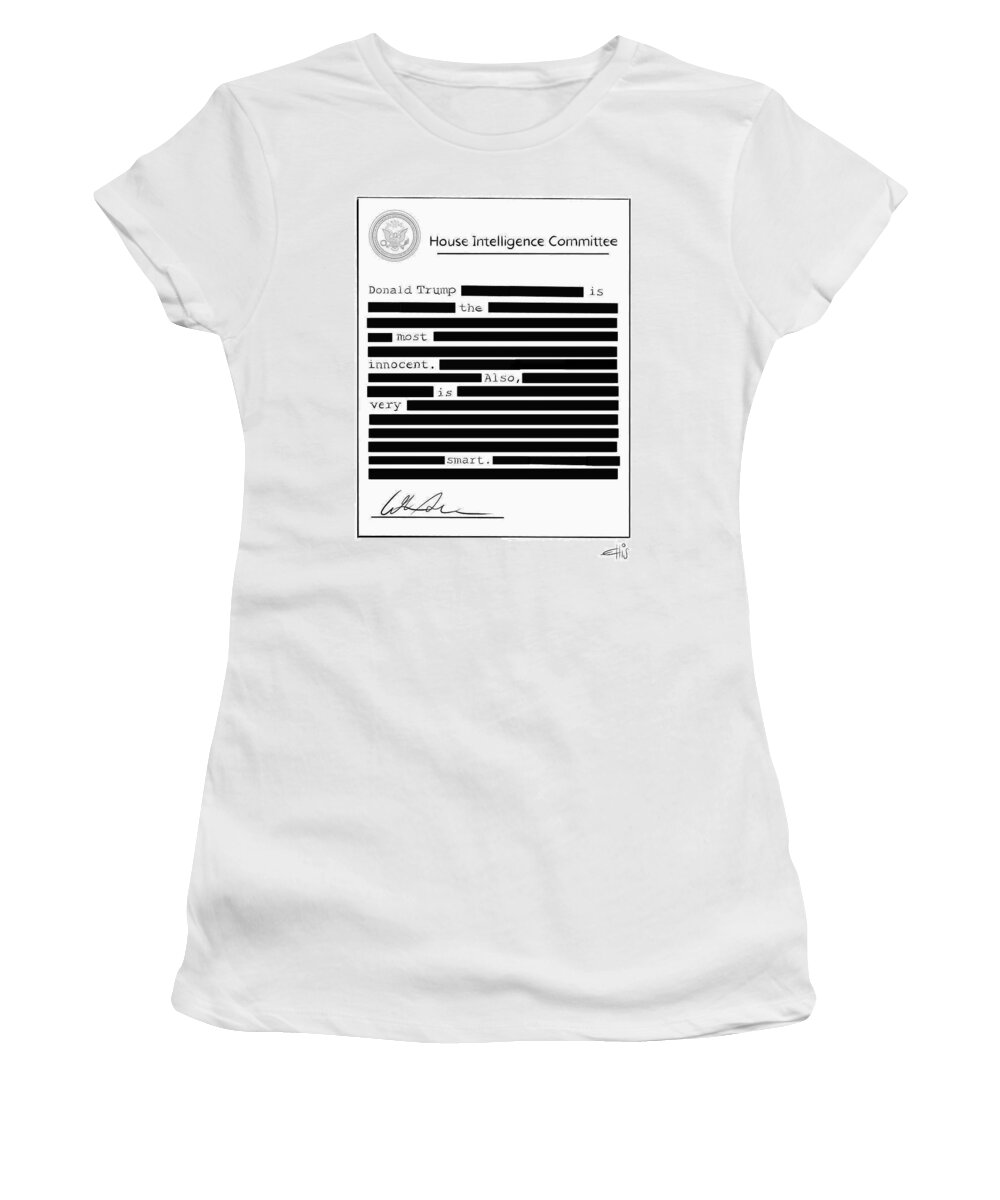 House Inteligence Committee Women's T-Shirt featuring the drawing Devin Nunes Memo by Ellis Rosen