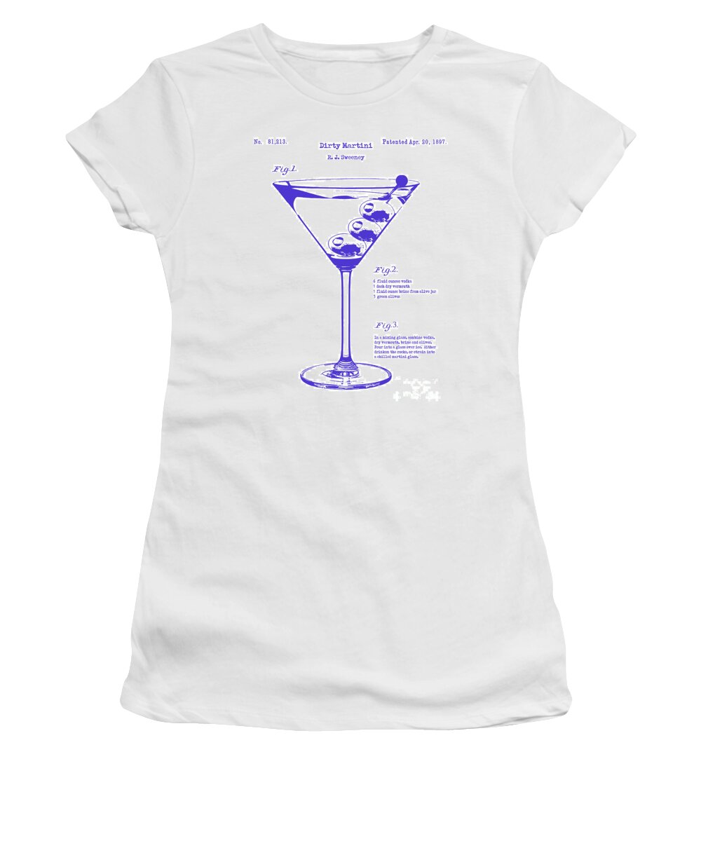 Martini Women's T-Shirt featuring the photograph Dirty Martini Blueprint by Jon Neidert