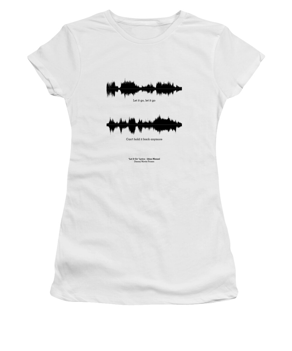 Inspirational Women's T-Shirt featuring the digital art Disney Movie Frozen Music Waveform Print Poster by Lab No 4 - The Quotography Department
