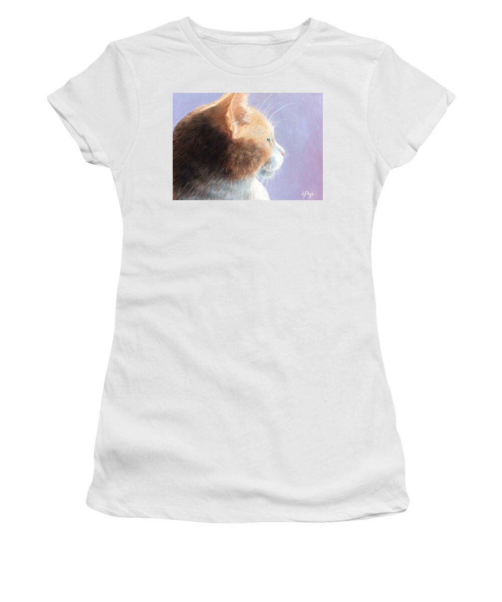 Cat Women's T-Shirt featuring the painting Dizzy by Emily Page