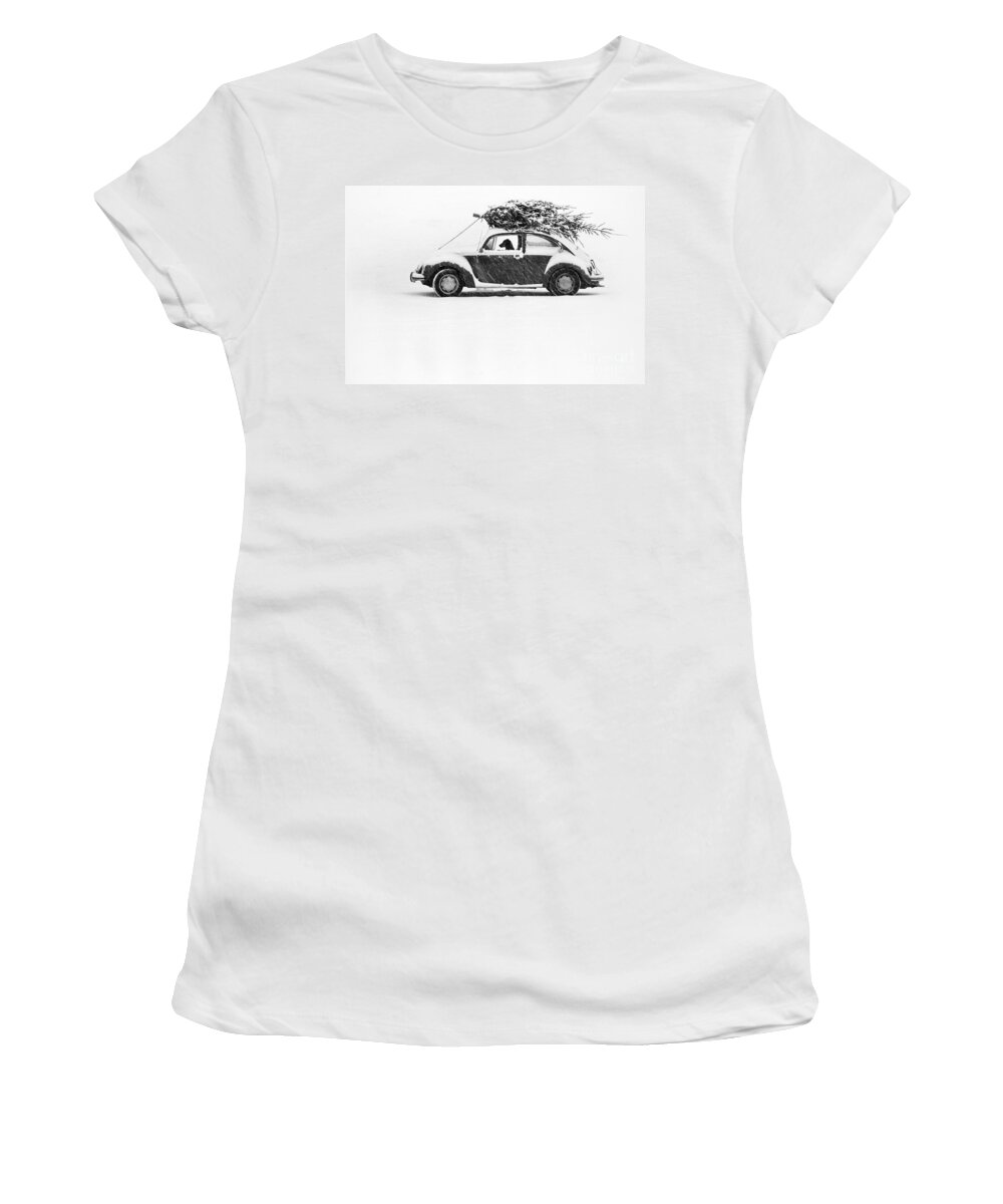 Animal Women's T-Shirt featuring the photograph Dog in Car by Ulrike Welsch and Photo Researchers