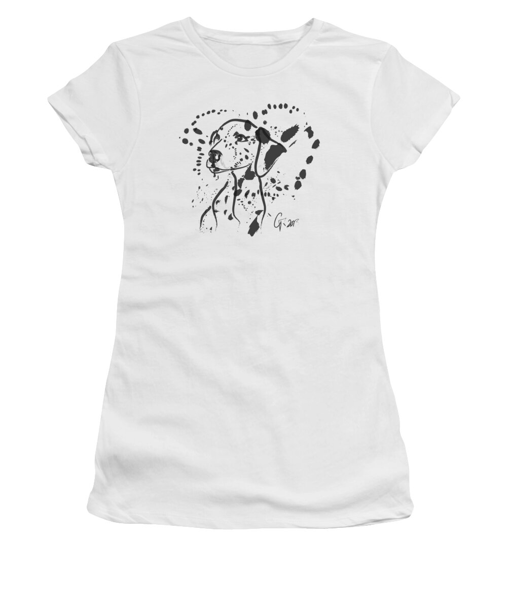 Dog Women's T-Shirt featuring the painting Dog Spot by Go Van Kampen