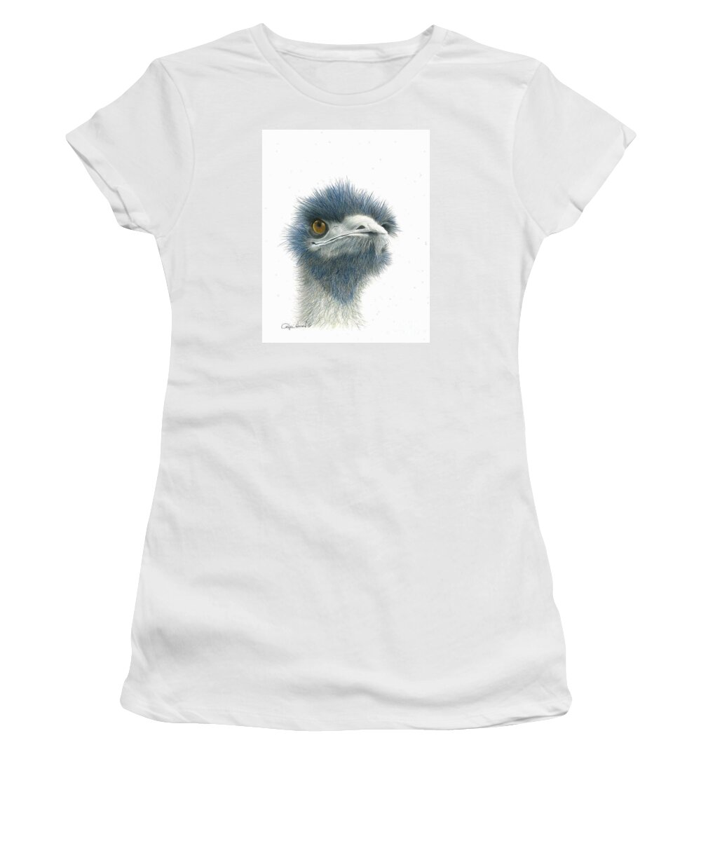 Emu Women's T-Shirt featuring the drawing Dont Mess with EMU by Phyllis Howard