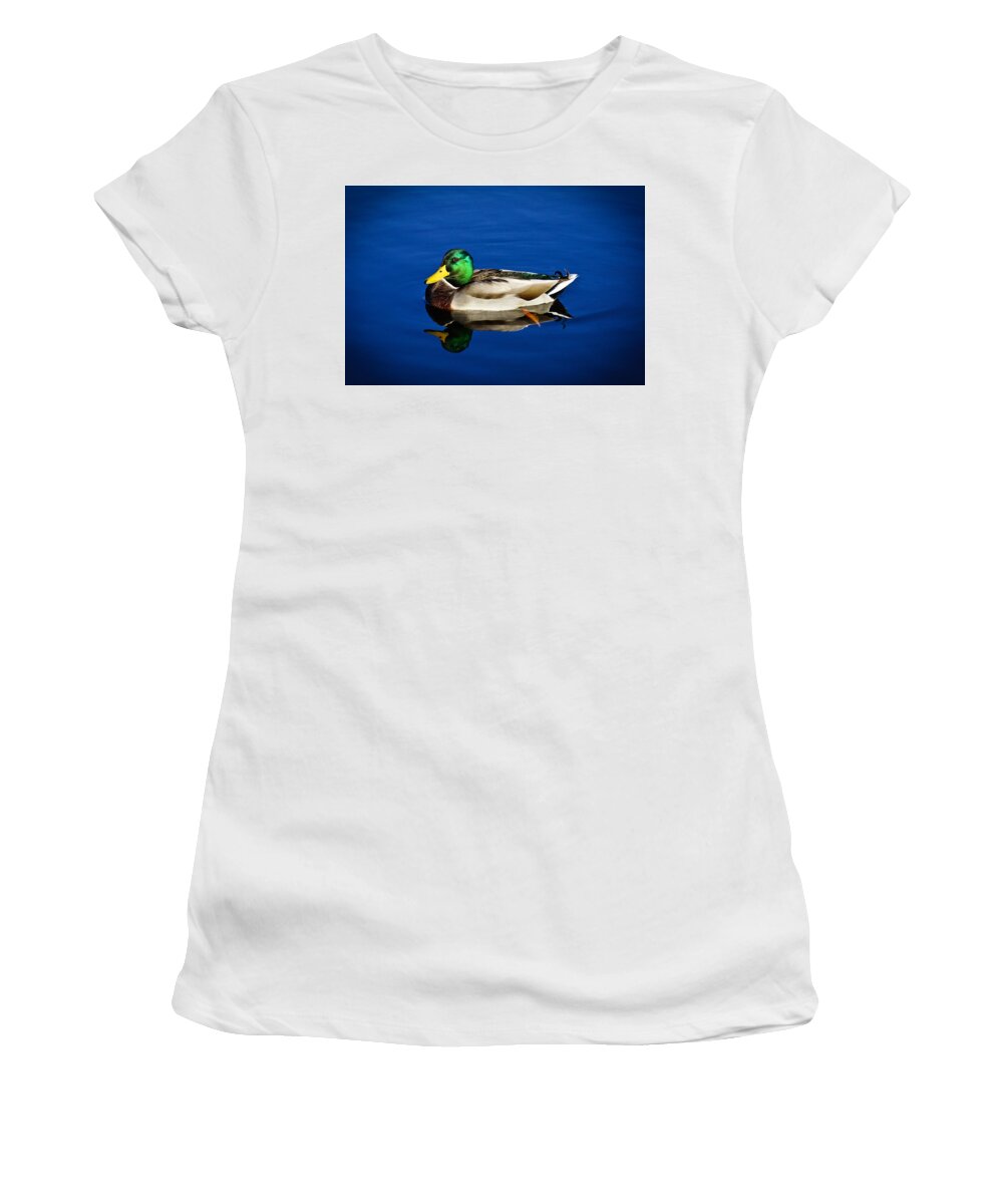 Reflection Women's T-Shirt featuring the photograph Double Duck by Rockybranch Dreams