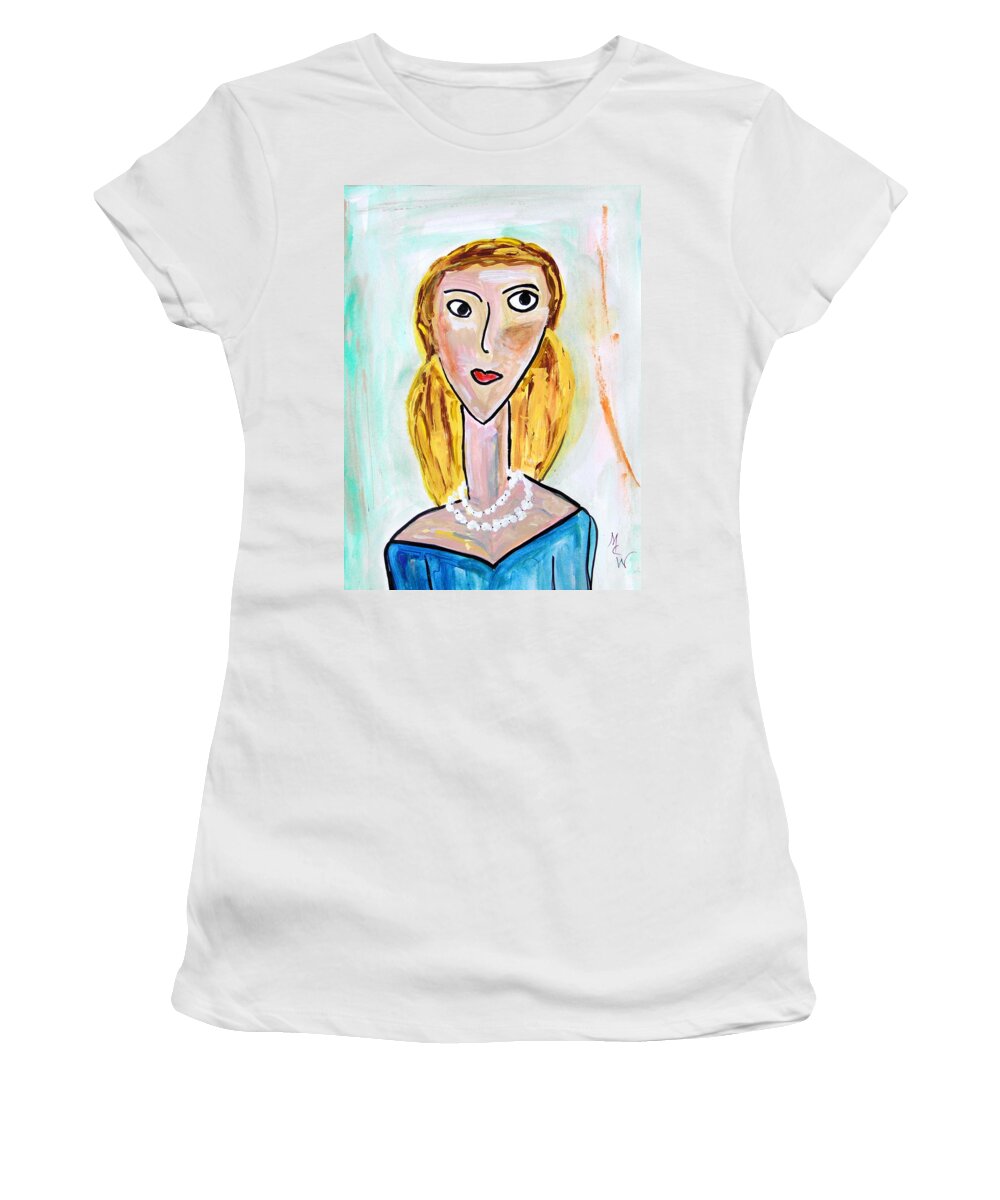 Blond Women's T-Shirt featuring the painting Double Strand by Mary Carol Williams