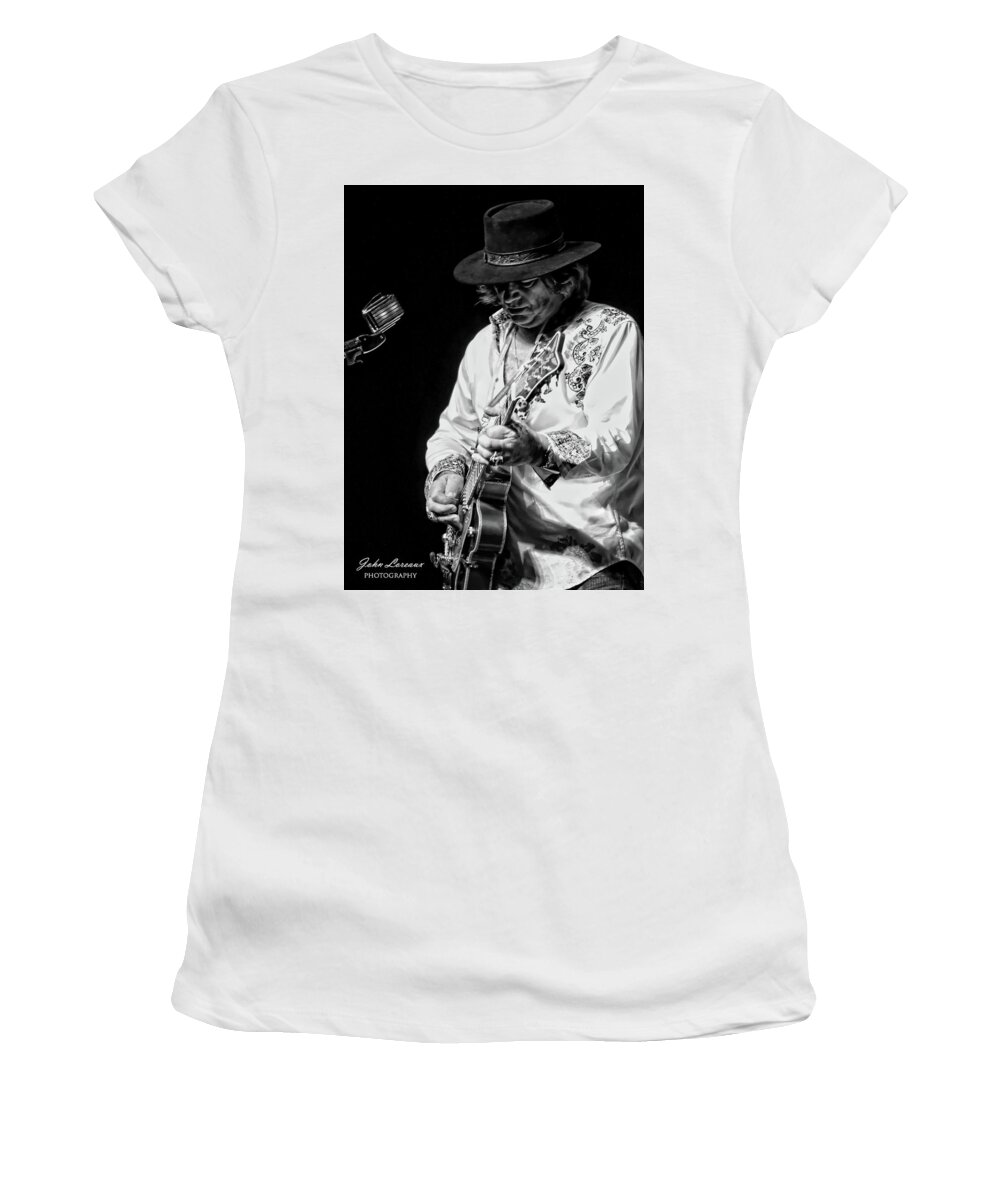  Women's T-Shirt featuring the photograph Dr. Phil bw by John Loreaux