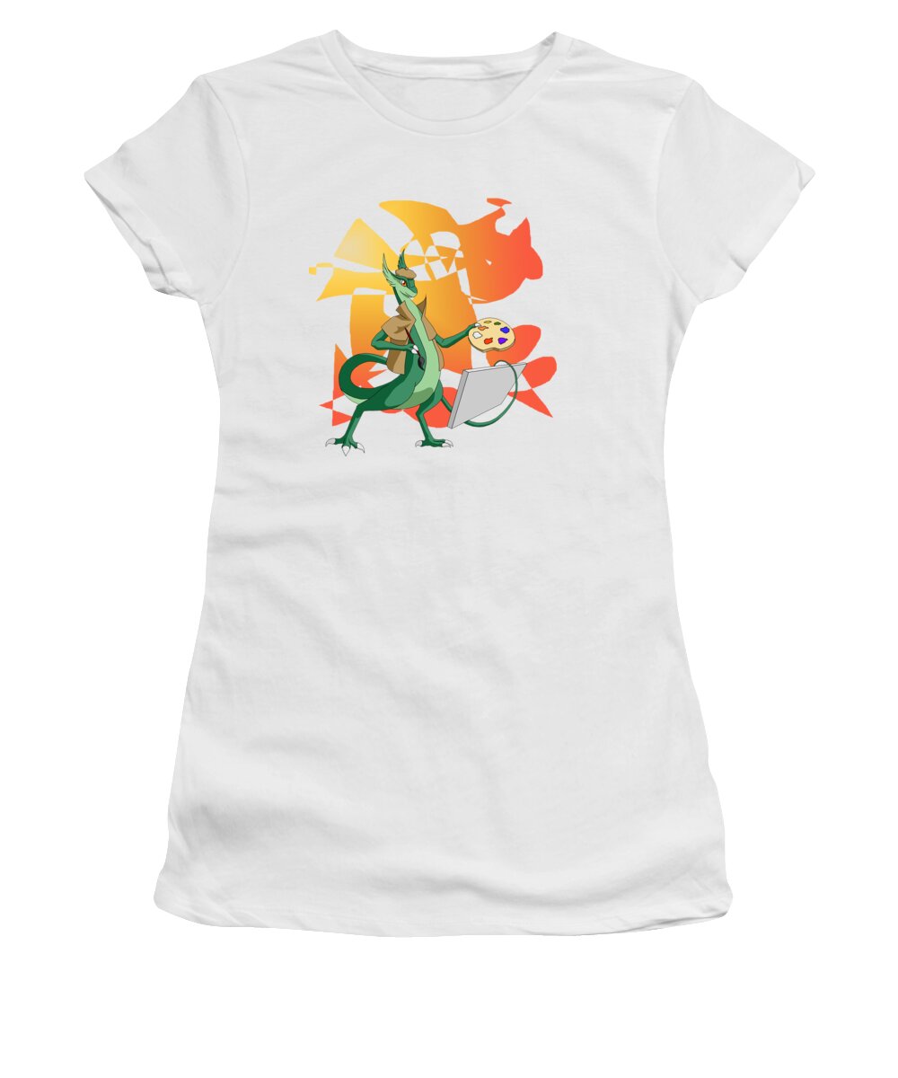 Dragon Women's T-Shirt featuring the digital art Dragon Painter by Alice Chen