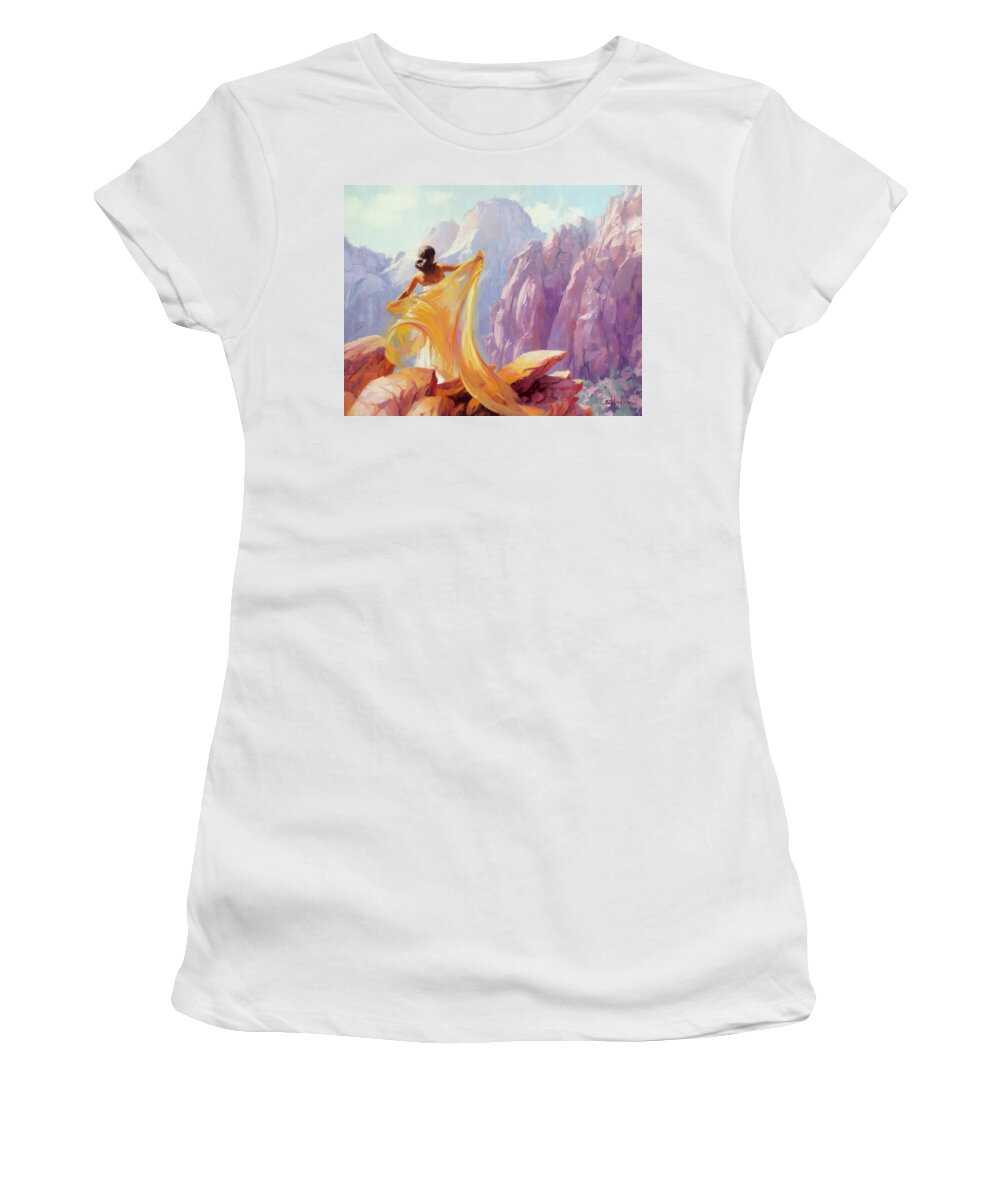 Southwest Women's T-Shirt featuring the painting Dreamcatcher by Steve Henderson