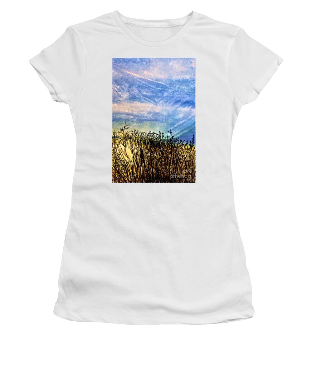 Painting Women's T-Shirt featuring the mixed media Dreamscape 2 by Barbara Donovan