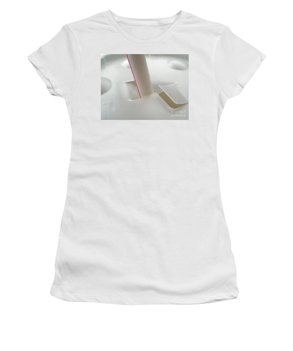 Carryout Women's T-Shirt featuring the photograph Drinking Straw through Top of Carryout Cup by William Kuta