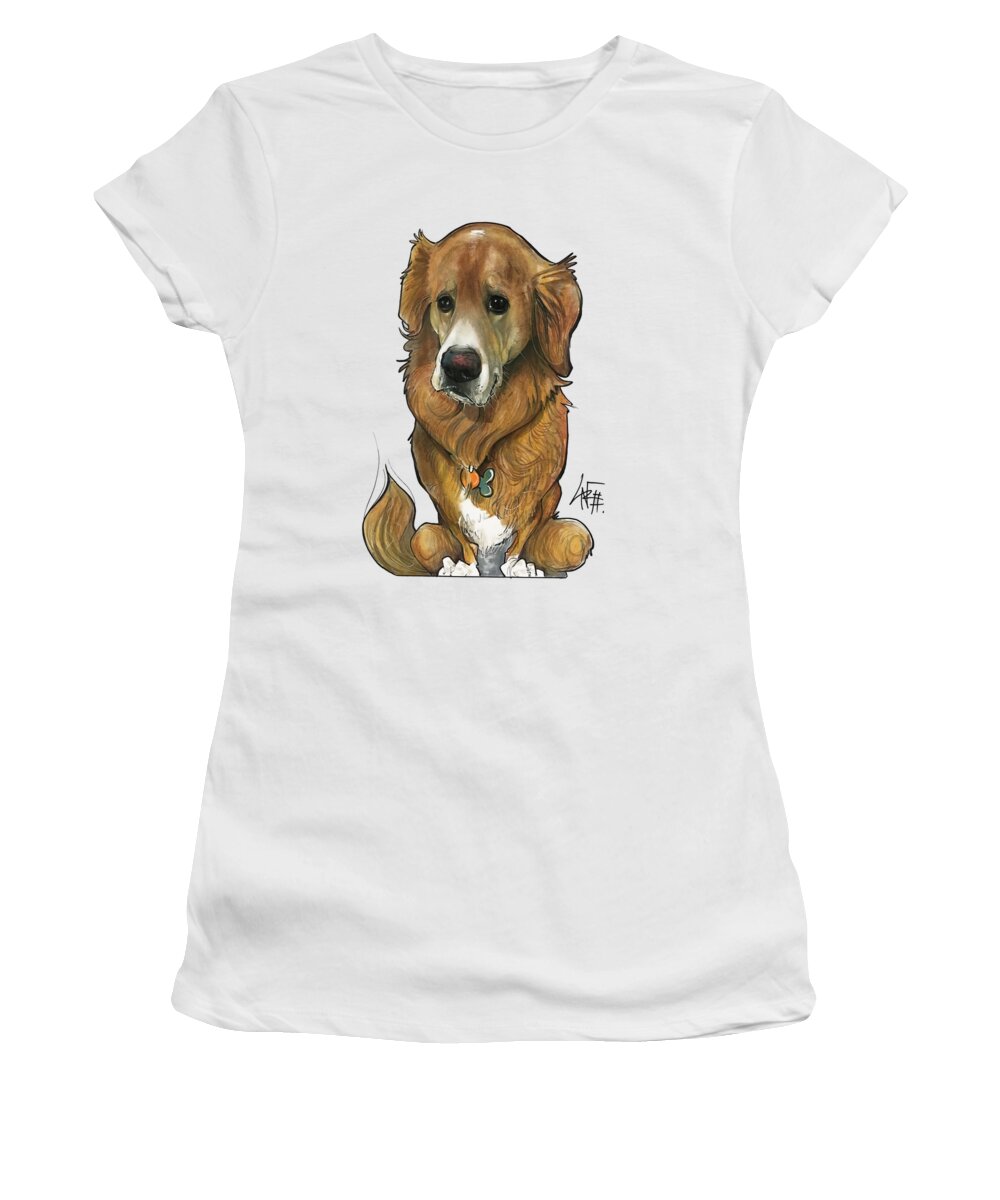 Canine Caricature Women's T-Shirt featuring the drawing Dubell-Smith 3183 2 by Canine Caricatures By John LaFree