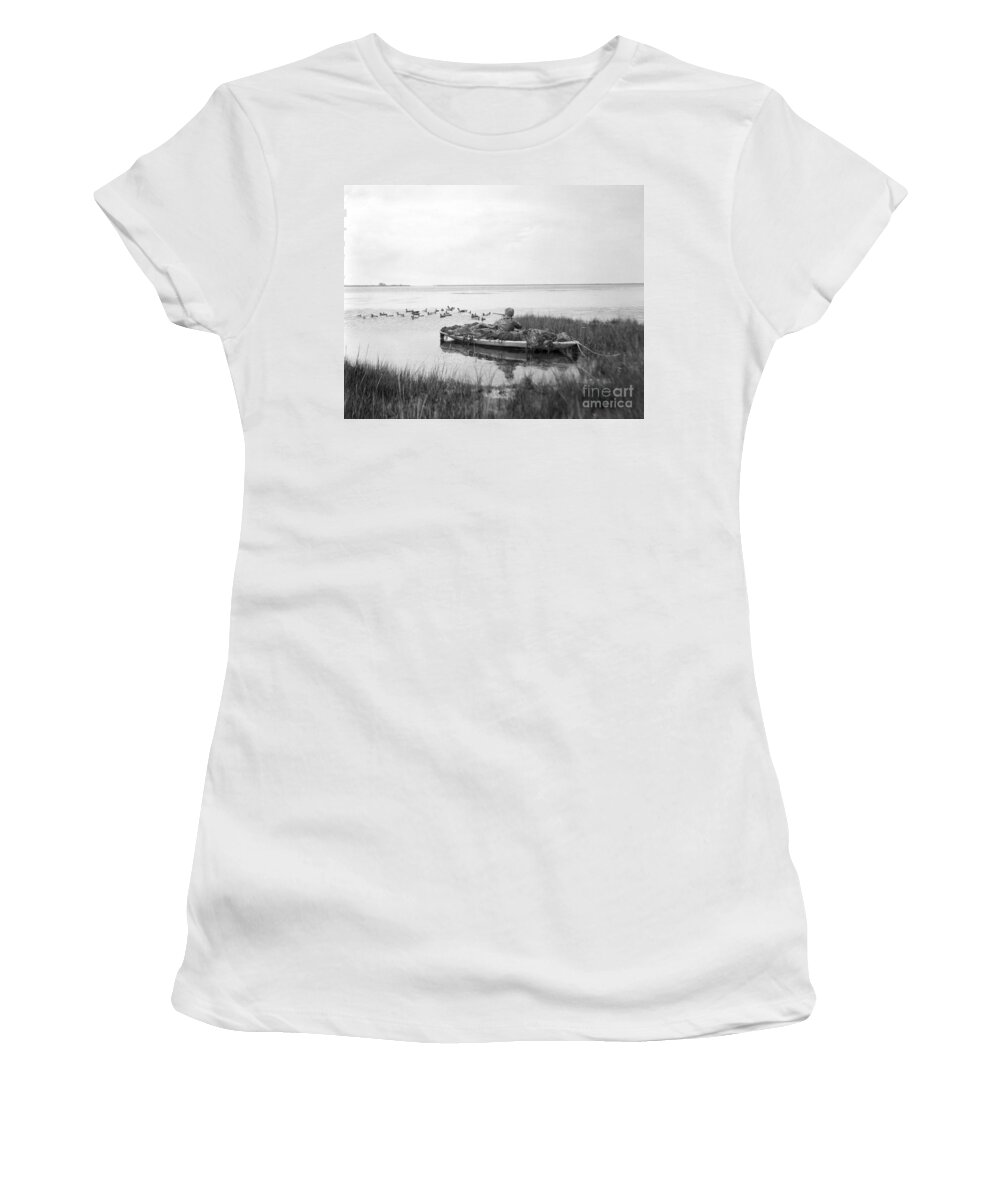 1920s Women's T-Shirt featuring the photograph Duck Hunting, C.1920s by H. Armstrong Roberts/ClassicStock