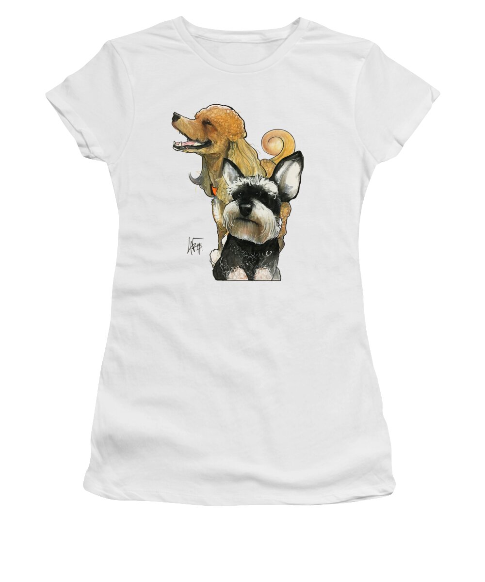 Pet Portrait Women's T-Shirt featuring the drawing Dudot 7-1467 by John LaFree