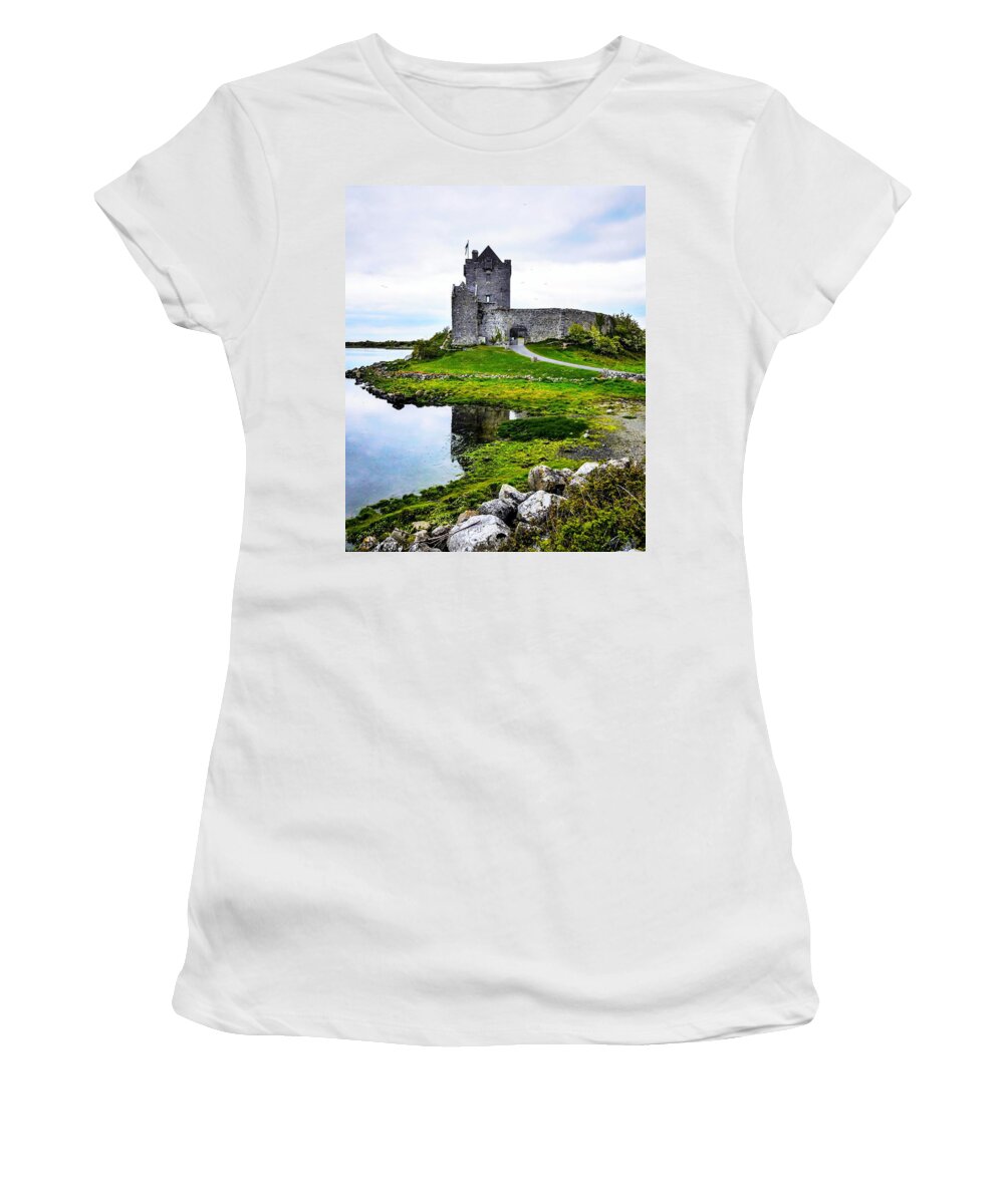 Magical Ireland Series By Lexa Harpell Women's T-Shirt featuring the photograph Dunguaire Castle - County Galway by Lexa Harpell