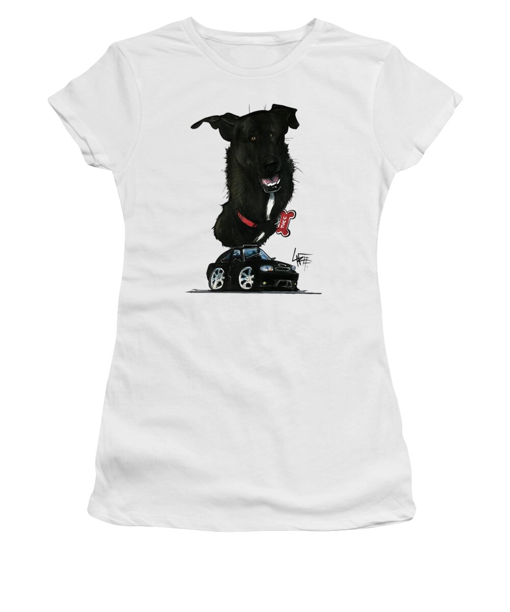Pet Portrait Women's T-Shirt featuring the drawing Durbal 3340 by Canine Caricatures By John LaFree