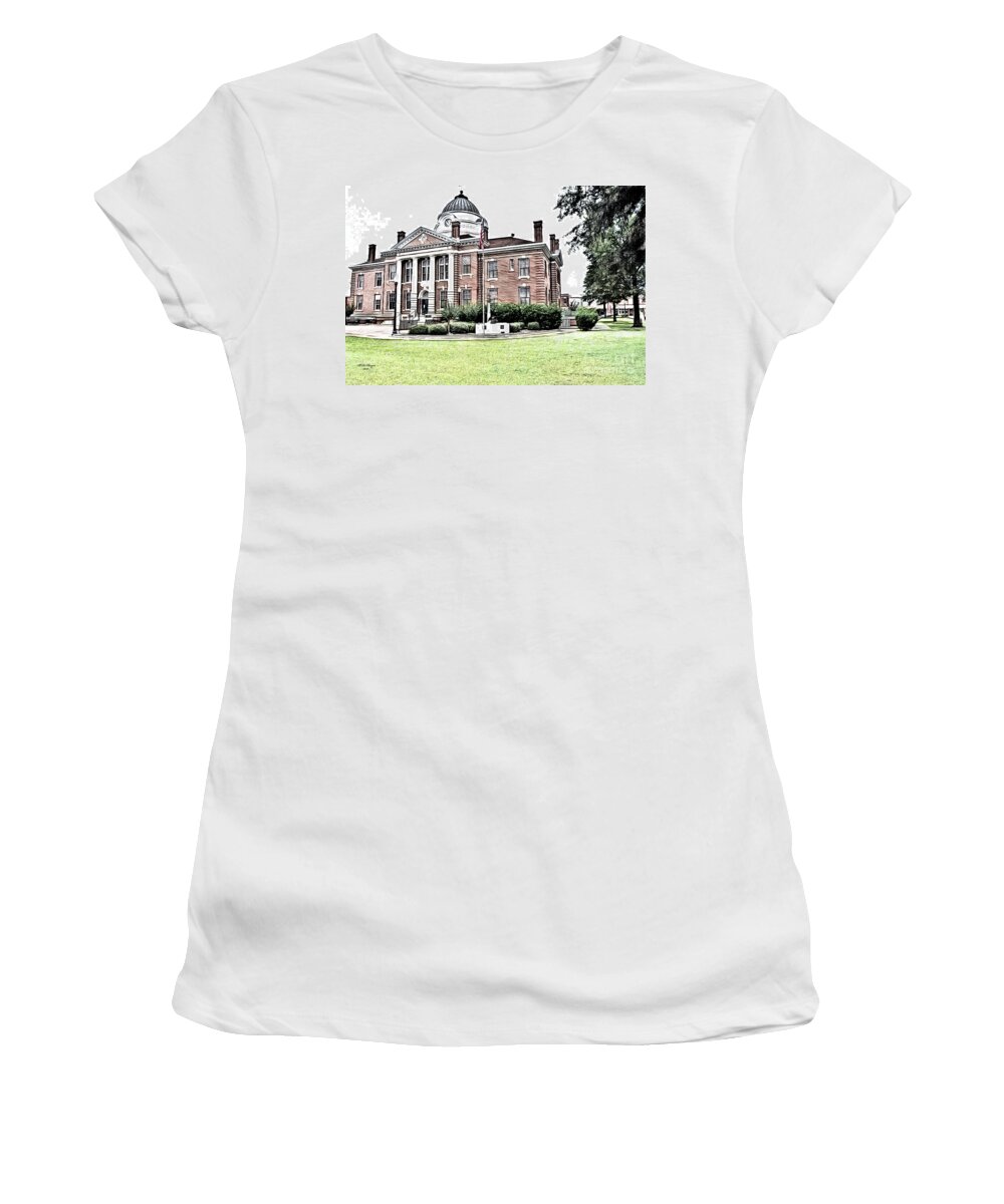 Cityscape Women's T-Shirt featuring the digital art Early County GA Courthouse by DB Hayes