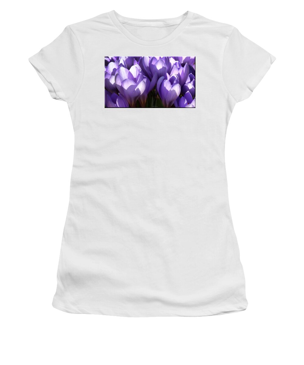 Floral Women's T-Shirt featuring the photograph Early Crocus by Mikki Cucuzzo