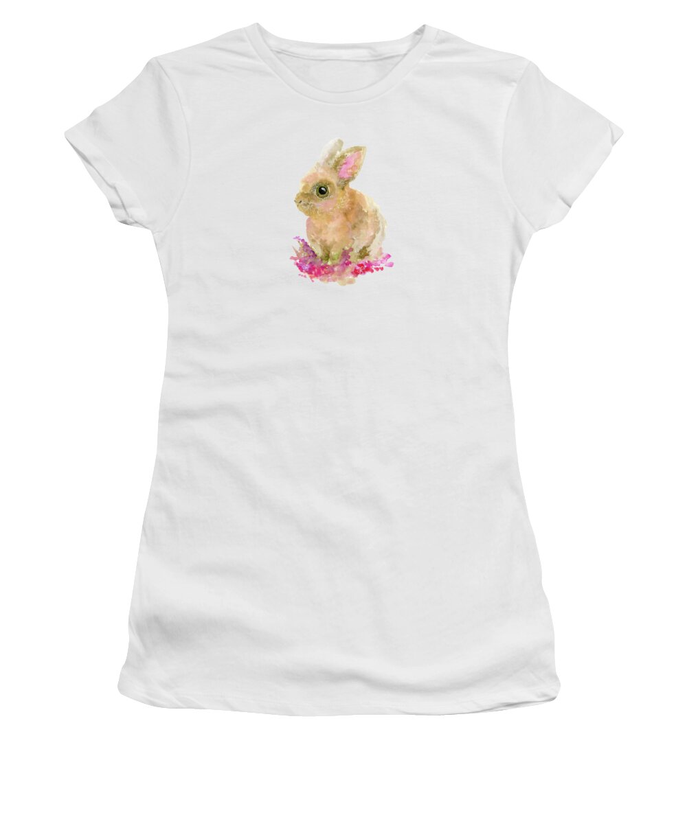 Easter Women's T-Shirt featuring the painting Easter Bunny by Lauren Heller