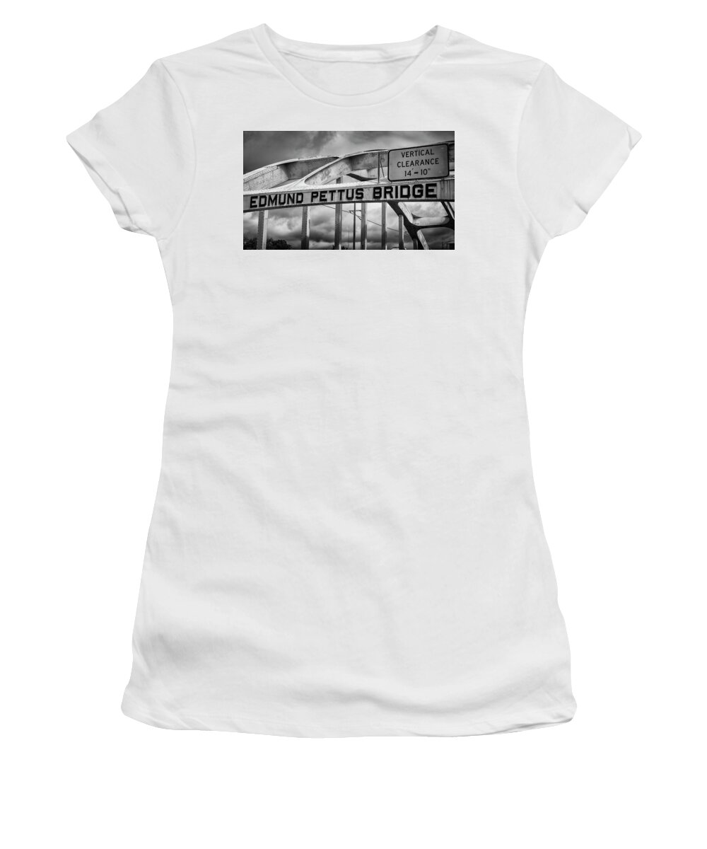 Civil Rights Women's T-Shirt featuring the photograph Edmund Pettus Bridge - 2 by Stephen Stookey