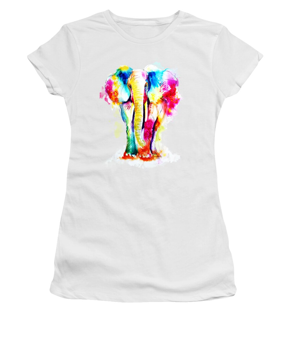 Elephant Women's T-Shirt featuring the painting Elephant by Isabel Salvador