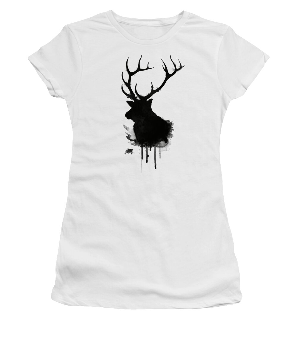 Elk Women's T-Shirt featuring the drawing Elk by Nicklas Gustafsson