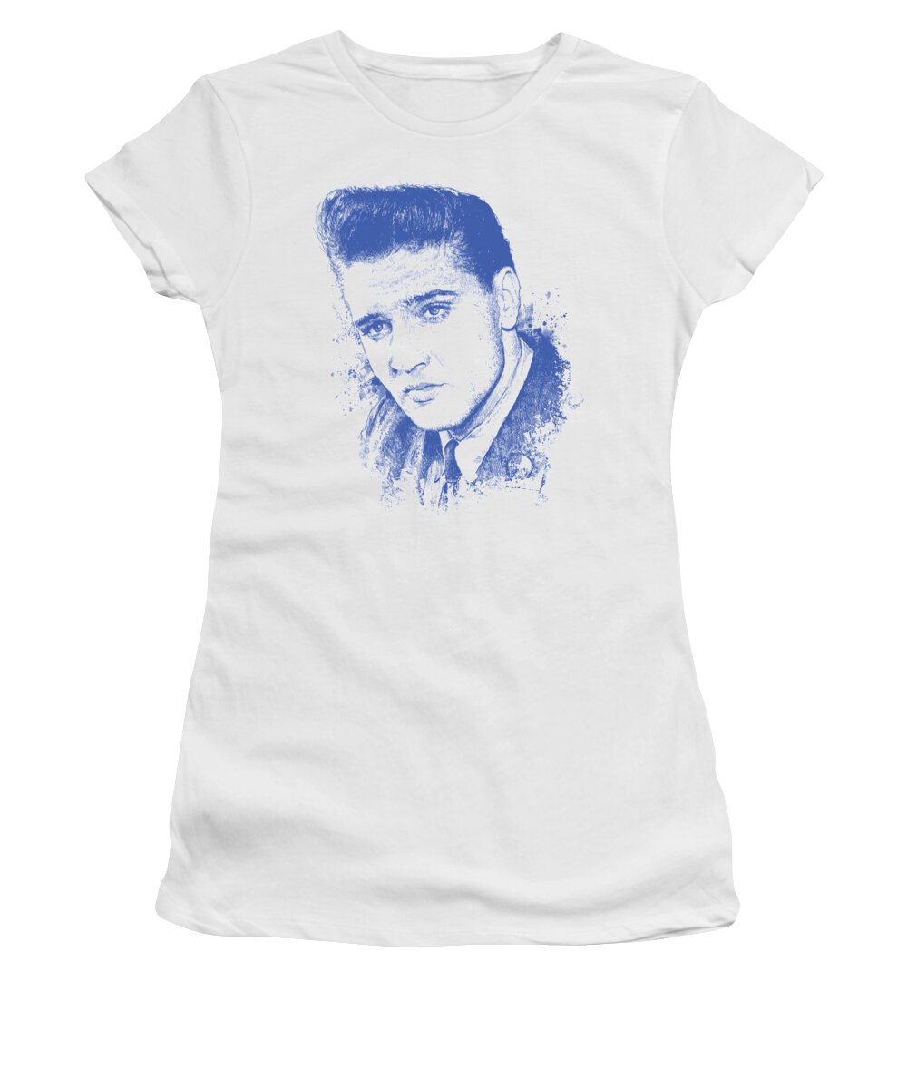 Chadlonius Women's T-Shirt featuring the digital art Elvis Presley Portrait by Chad Lonius