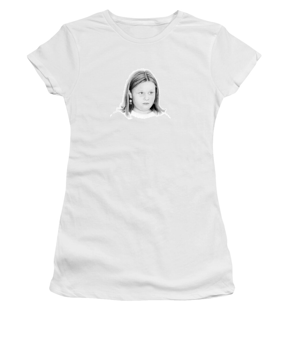 Portrait Women's T-Shirt featuring the drawing Emelie by Conrad Mieschke