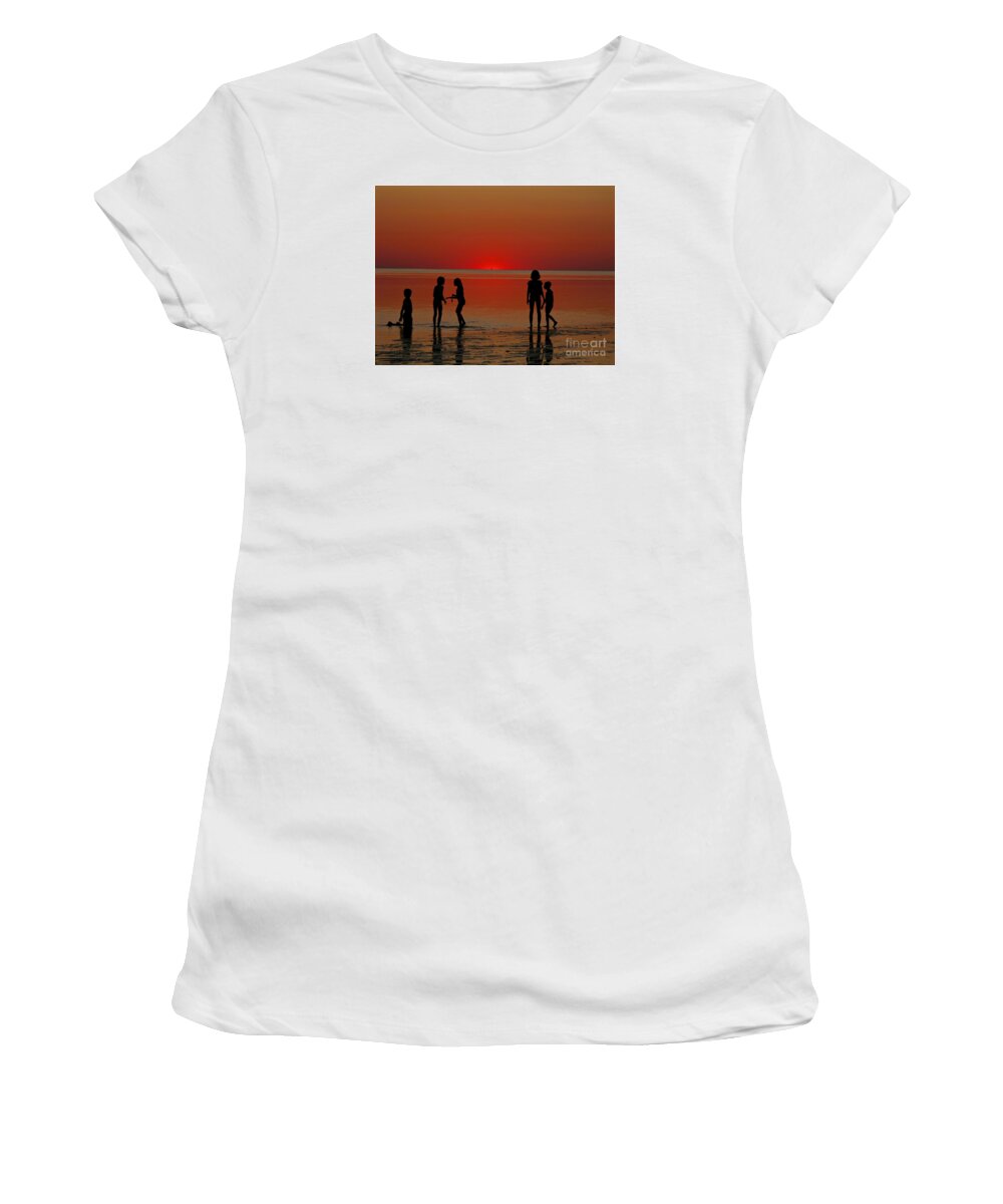 Beach Women's T-Shirt featuring the photograph Encounters of the First Kind, First Encounter Beach, Cape Cod by Debra Banks