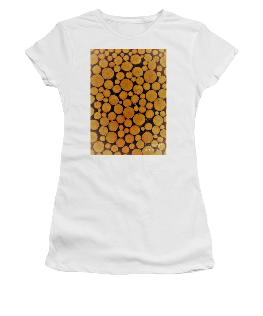 Firewood Women's T-Shirt featuring the photograph End Cut by Barbie Corbett-Newmin