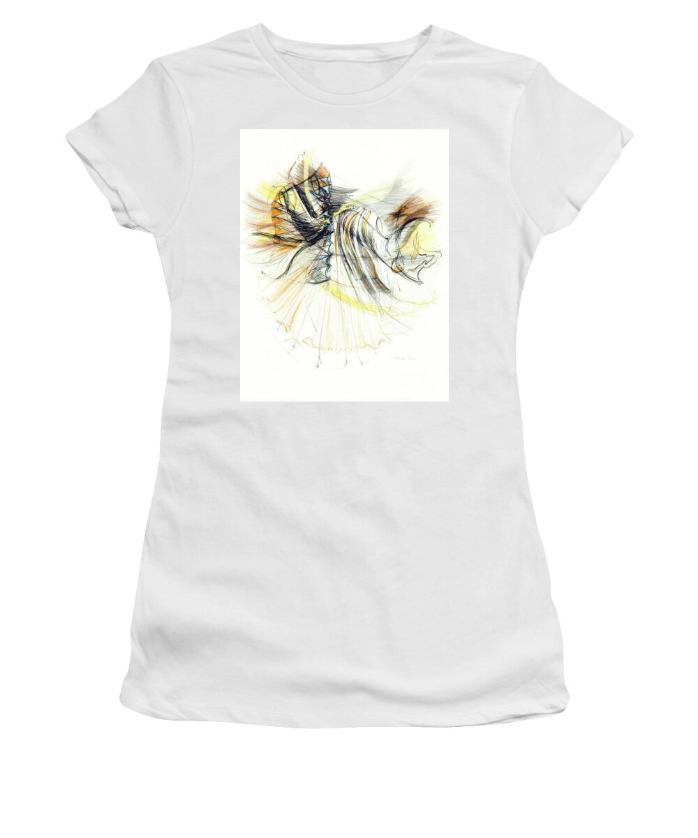 Fineart Women's T-Shirt featuring the drawing Entranced by Kerryn Madsen-Pietsch