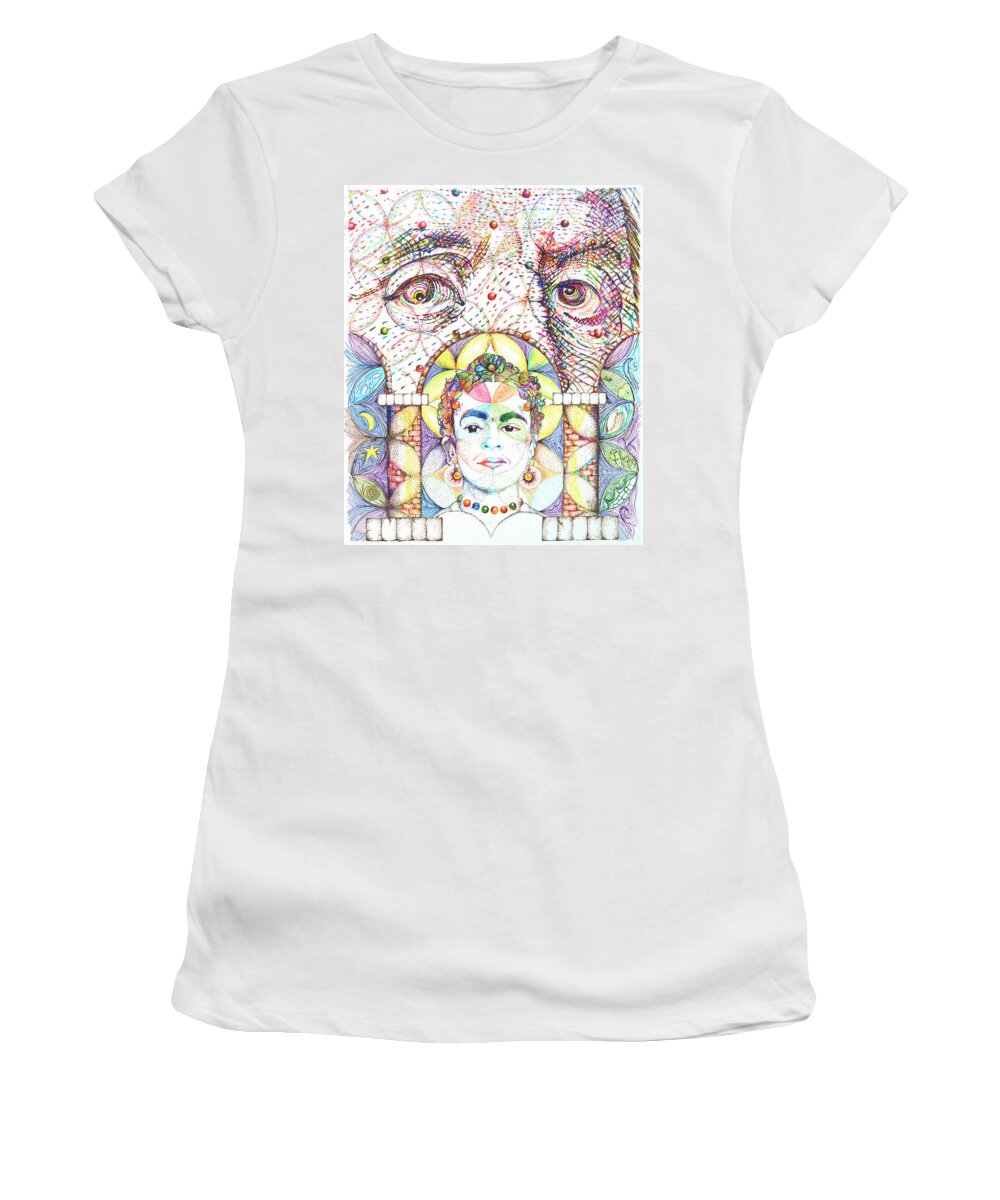 Ben Franklin Women's T-Shirt featuring the drawing Eternidad- Sombra de Arreguin by Doug Johnson