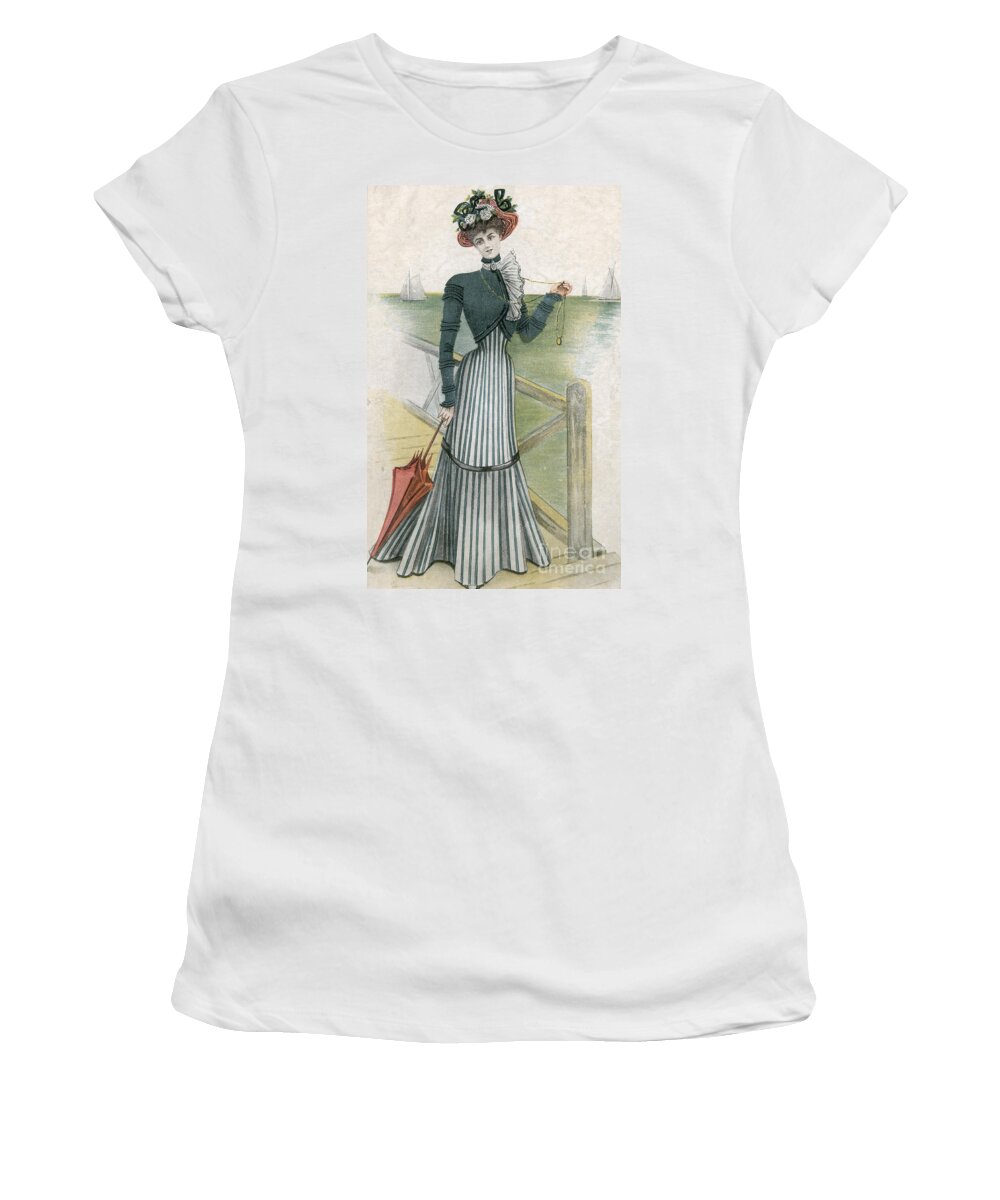 Fashion Women's T-Shirt featuring the photograph European Fashion, 1898 by Science Source