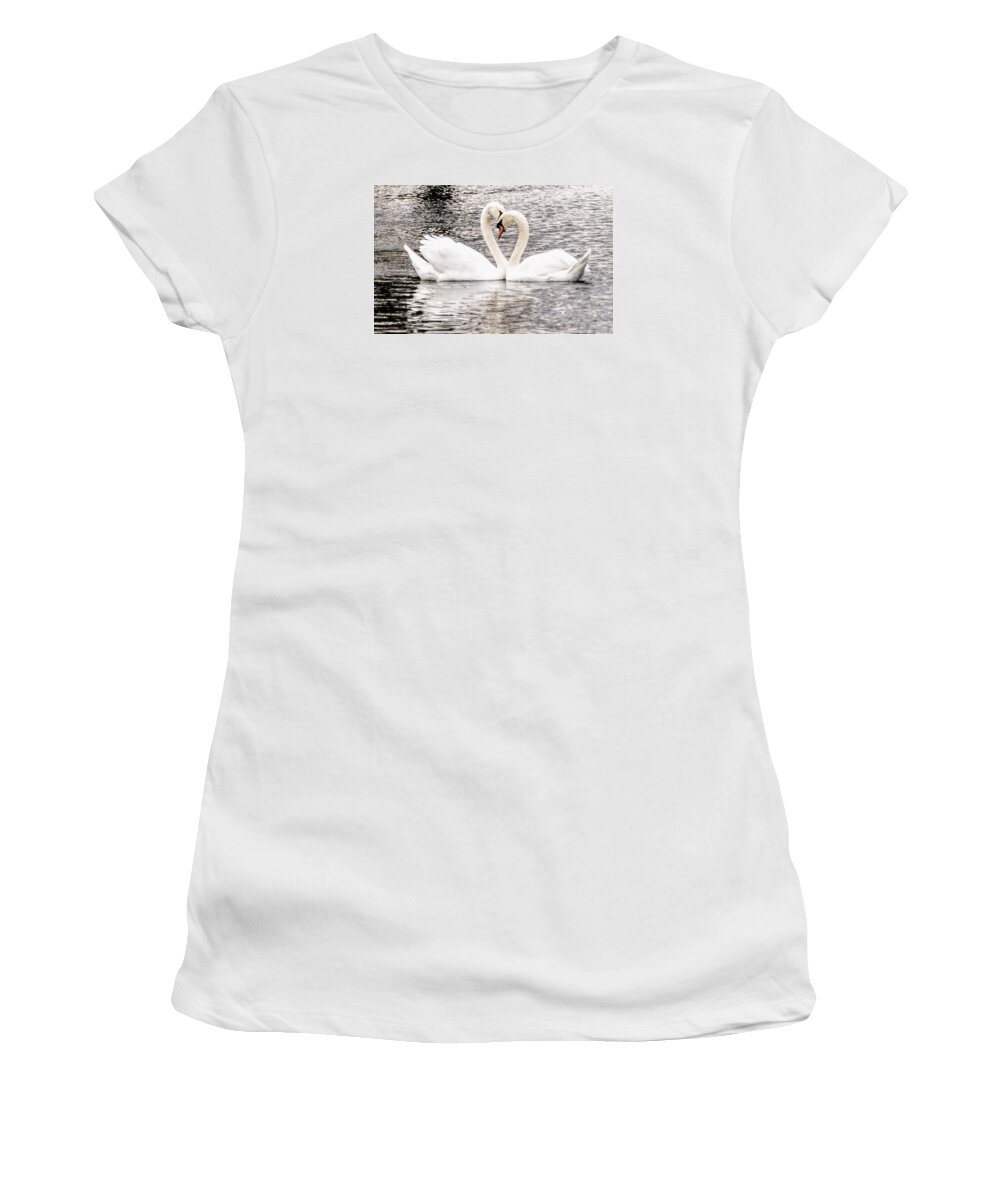 Swans Women's T-Shirt featuring the photograph Everlasting Love by Cathy Donohoue