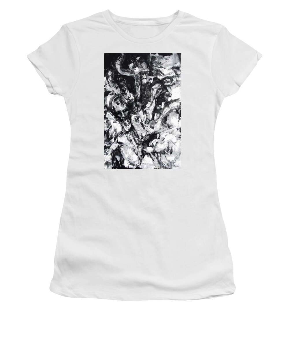 Executing Women's T-Shirt featuring the painting Executing the Moment by Jeff Klena