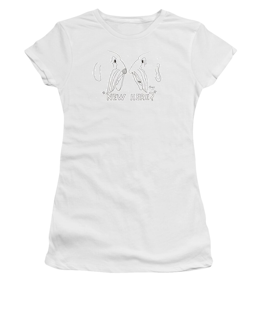 Face Women's T-Shirt featuring the drawing Face to Face by R Allen Swezey