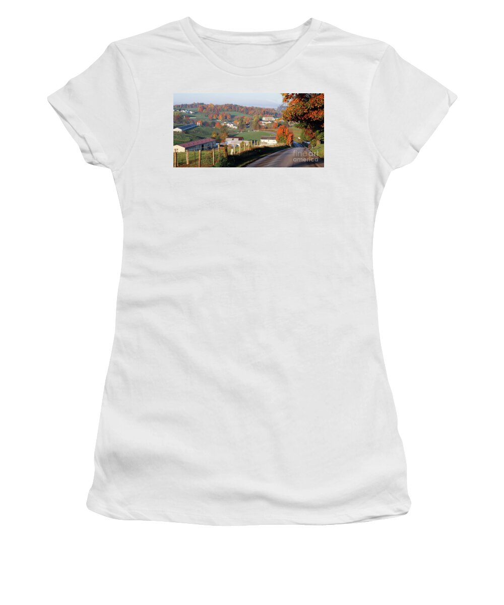 Amish Country Women's T-Shirt featuring the photograph Fall in Amish Country 5795 by Jack Schultz
