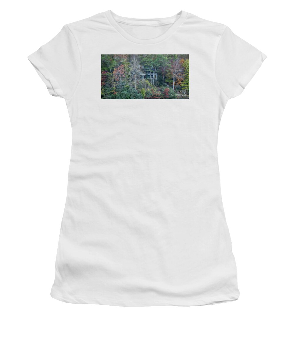 Mountain Women's T-Shirt featuring the photograph Fall Mountain Home by Tom Claud