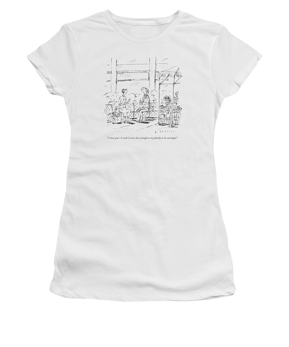 Estranged Women's T-Shirt featuring the drawing Family Estrangement by Barbara Smaller