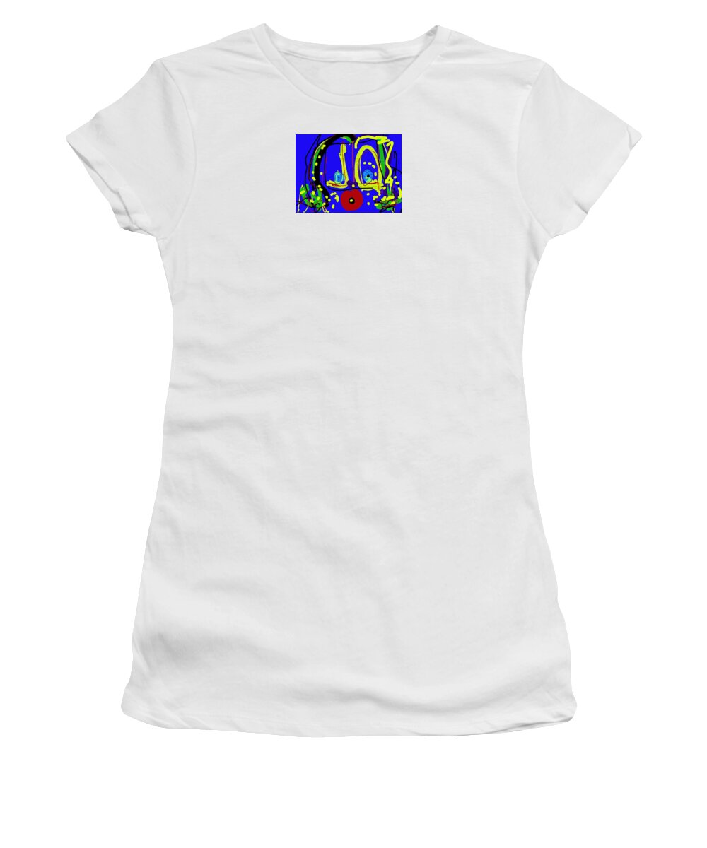 Abstract Women's T-Shirt featuring the digital art Fancy Free in Memoriam to Cindy's Mom by Susan Fielder