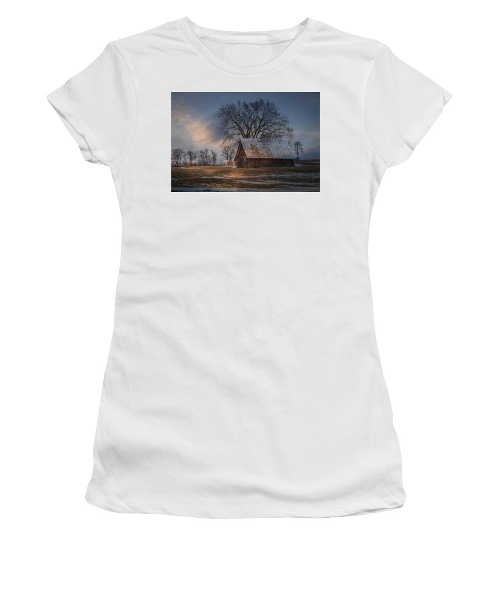 Farm Shed Women's T-Shirt featuring the photograph Farm Shed 2016-1 by Thomas Young