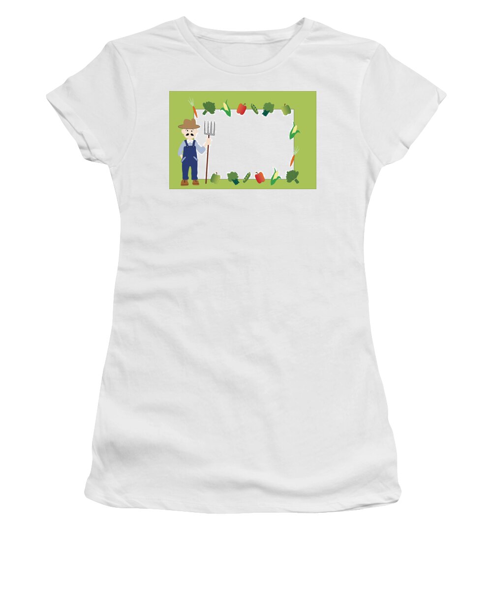 Farm Women's T-Shirt featuring the photograph Farmers Market Frame with copy space by Karen Foley