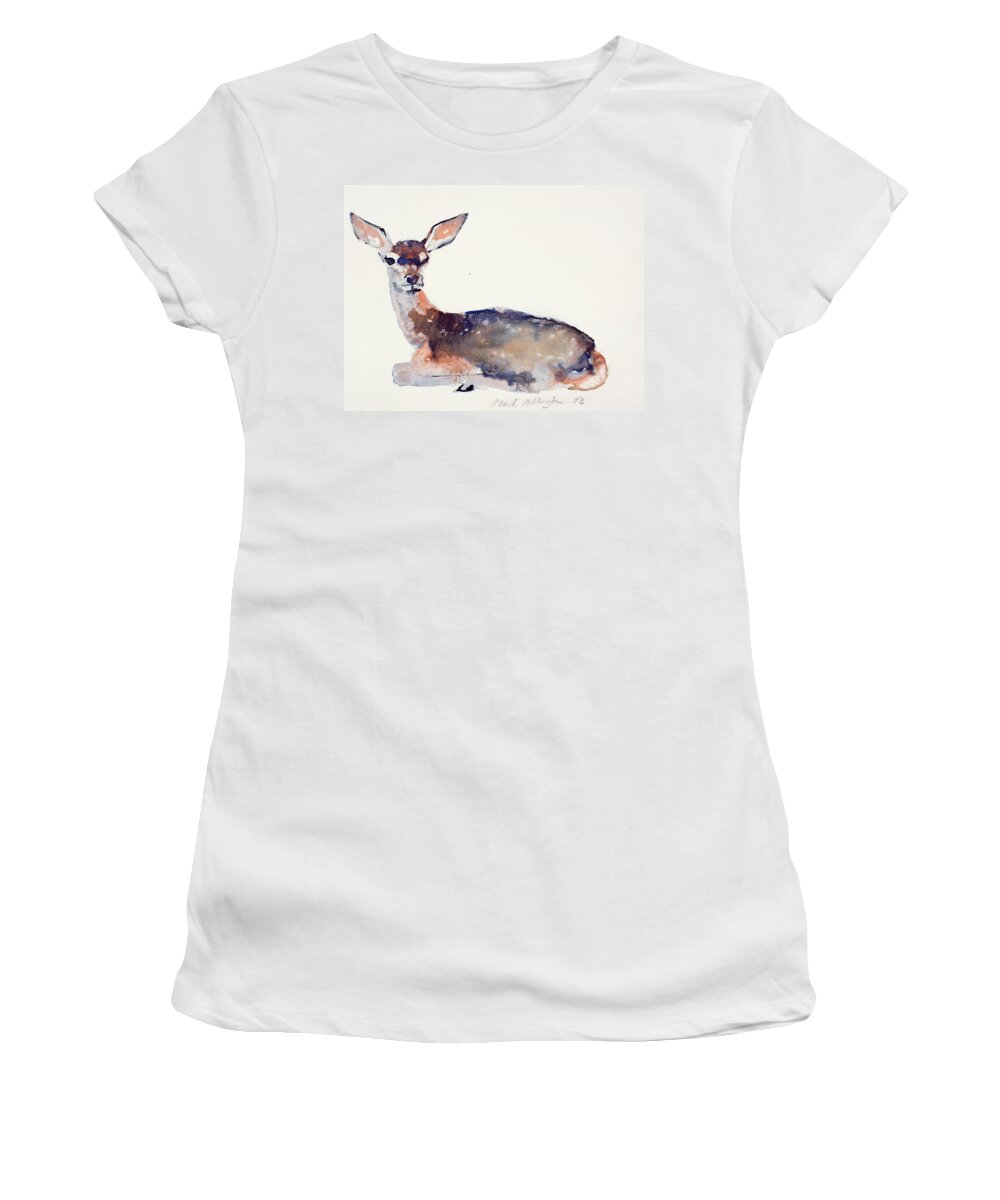 Fawn Women's T-Shirt featuring the painting Fawn by Mark Adlington