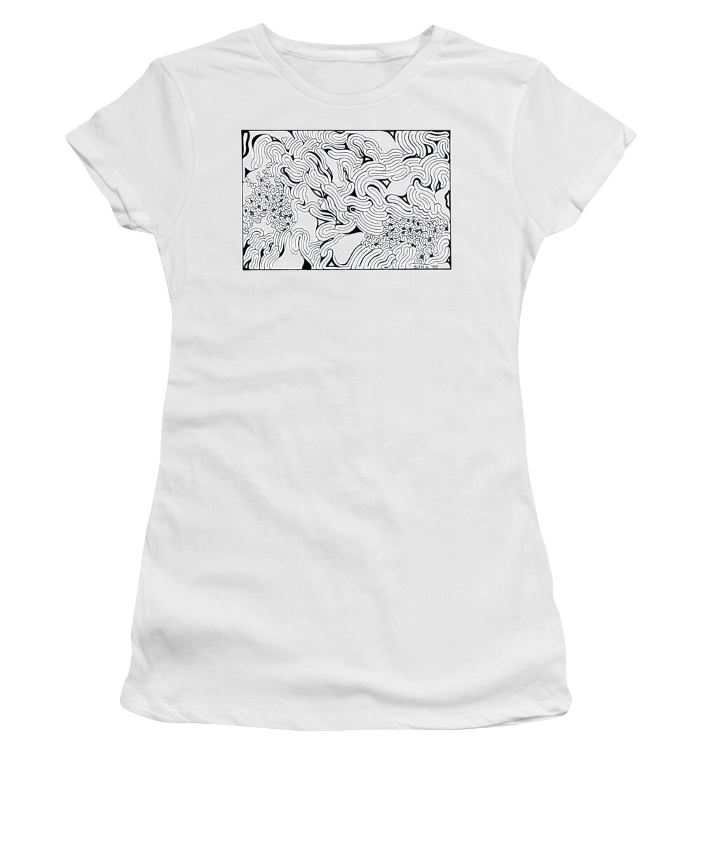 Mazes Women's T-Shirt featuring the drawing Felicity by Steven Natanson